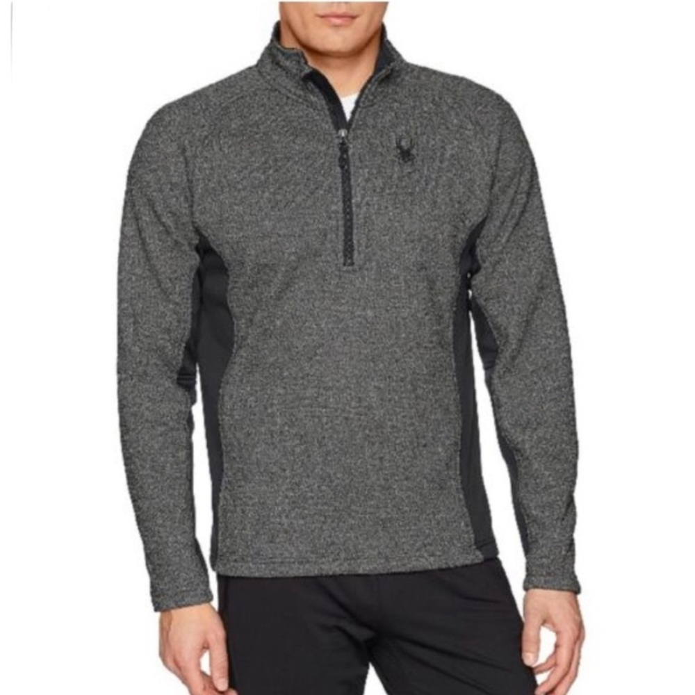 Spyder Men’s Outbound Half Zip Sweatshirt Fleece Gray Black Large